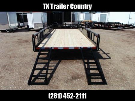New 2026 Longhorn Trailers 83x20 Utility Trailer / 5200# Axles / 5ft C-Channel Stow Away Ramps / Pipetop