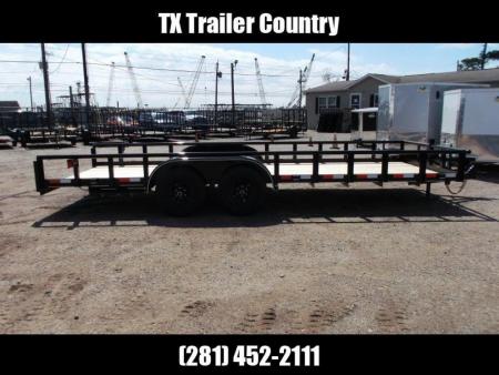New 2026 Longhorn Trailers 83x20 Utility Trailer / 5200# Axles / 5ft C-Channel Stow Away Ramps / Pipetop