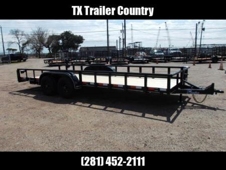 New 2026 Longhorn Trailers 83x20 Utility Trailer / 5200# Axles / 5ft C-Channel Stow Away Ramps / Pipetop