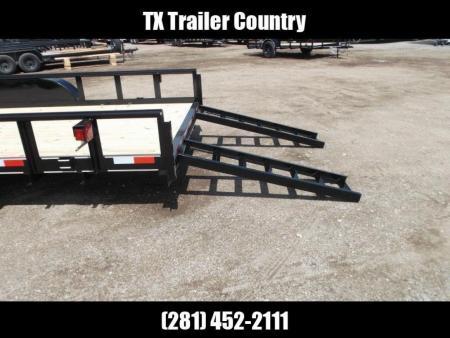 New 2026 Longhorn Trailers 83x20 Utility Trailer / 5200# Axles / 5ft C-Channel Stow Away Ramps / Pipetop