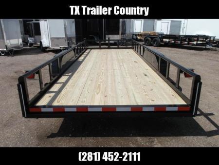 New 2026 Longhorn Trailers 83x20 Utility Trailer / 5200# Axles / 5ft C-Channel Stow Away Ramps / Pipetop