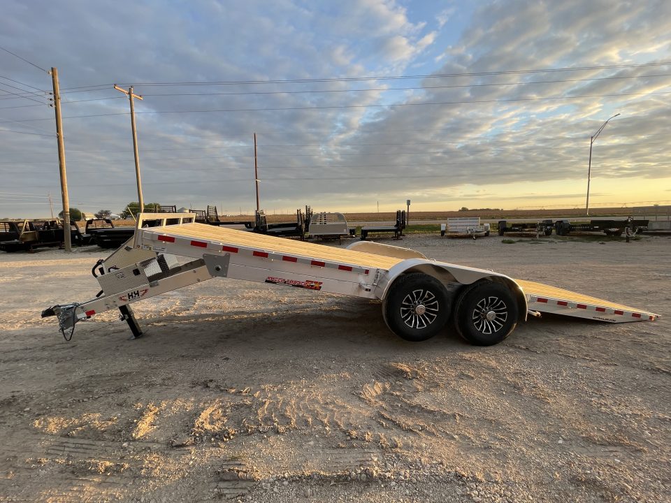 New 2026 H&H Trailers 82x22 Aluminum Electric Tilt Speed Loader 14K Equipment Trailer