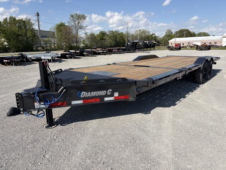 New 2026 Diamond C Trailers HXD207L24X102 (24' x 102 ) 14.9K Full Width Partial Tilt Equipment Trailer
