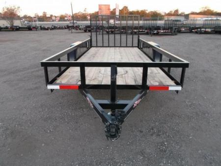 New 2026 Longhorn Trailers 83x14 Tandem Axle Utility Trailer / Lowboy Utility Trailer / 4ft Heavy Duty Ramp Gate / Electric Brakes / LED Lights
