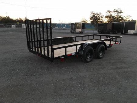 New 2026 Longhorn Trailers 83x14 Tandem Axle Utility Trailer / Lowboy Utility Trailer / 4ft Heavy Duty Ramp Gate / Electric Brakes / LED Lights