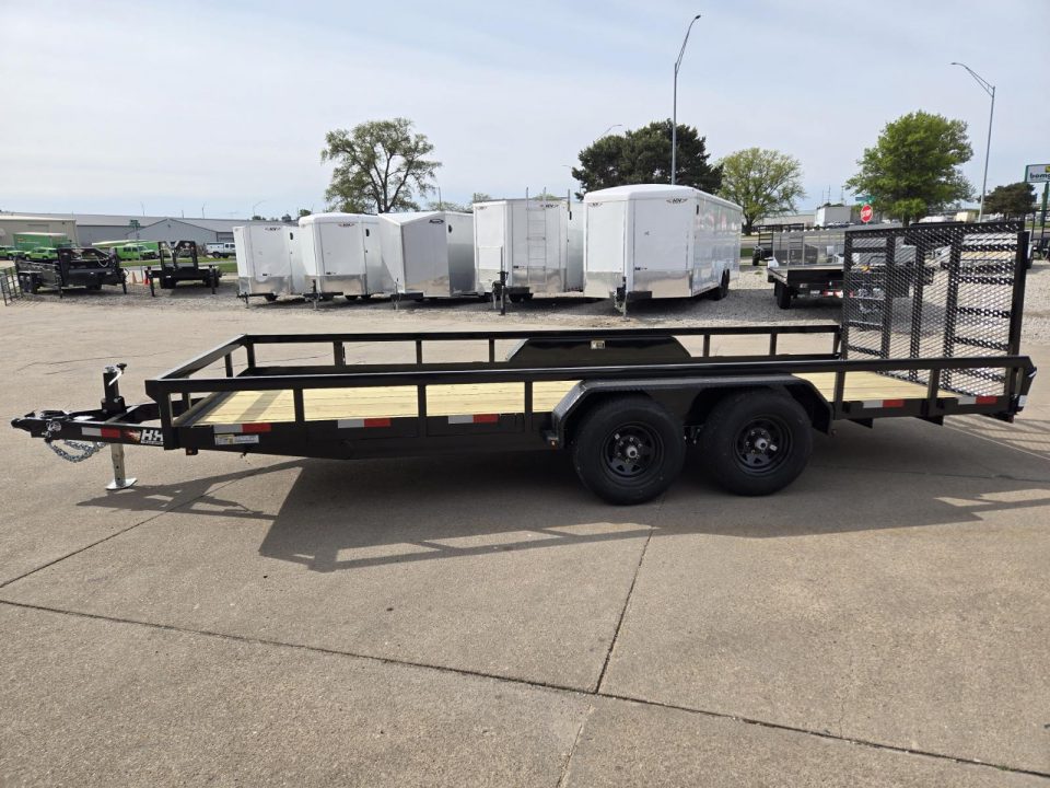 New 2026 H&H TRAILERS 82x18 Heavy Duty Rail Side Landscape Trailer 10K Tandem Utility Trailer