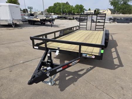 New 2026 H&H TRAILERS 82x18 Heavy Duty Rail Side Landscape Trailer 10K Tandem Utility Trailer