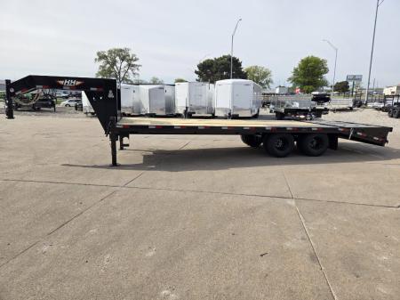 New 2026 H&H Trailers 102x20+5 HD Low Profile Dovetail Super Deluxe Ramps Gooseneck 22.5K Equipment Trailer