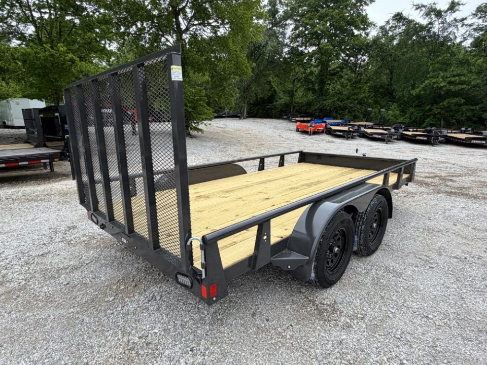 New 2026 Rice Trailers 7K 14' X 82" Tandem Deluxe Pipe Top Utility Utility Trailer