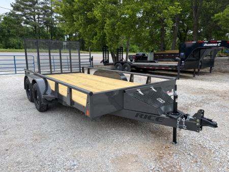 New 2026 Rice Trailers 14' X 82  Tandem Deluxe Pipe Top Utility Utility Trailer