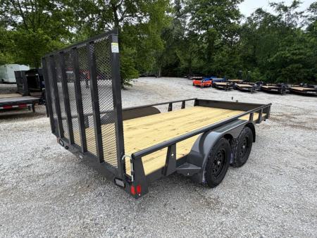 New 2026 Rice Trailers 7K 14' X 82" Tandem Deluxe Pipe Top Utility Utility Trailer