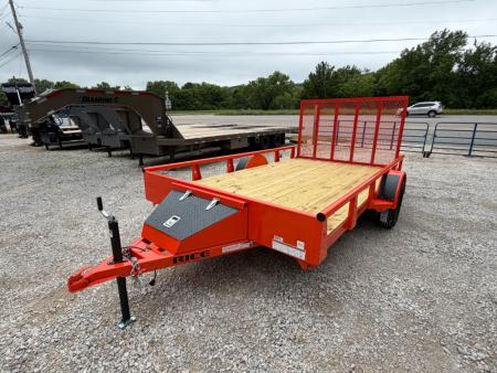 New 2026 Rice Trailers 3.5K 12' X 82" Single Pipe Top Utility Utility Trailer