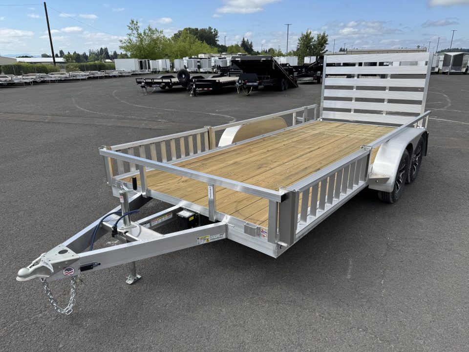 New 2026 Sure-Trac 7x16 Aluminum ATV Tube Top Utility Trailer 7k GVWR