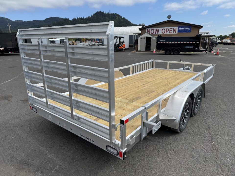 New 2026 Sure-Trac 7x16 Aluminum ATV Tube Top Utility Trailer 7k GVWR