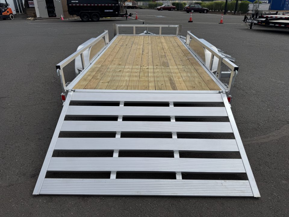 New 2026 Sure-Trac 7x16 Aluminum ATV Tube Top Utility Trailer 7k GVWR