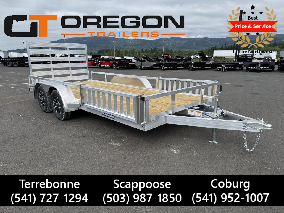 New 2026 Sure-Trac 7x16 Aluminum ATV Tube Top Utility Trailer 7k GVWR