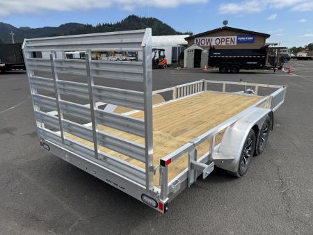 New 2026 Sure-Trac 7x16 Aluminum ATV Tube Top Utility Trailer 7k GVWR