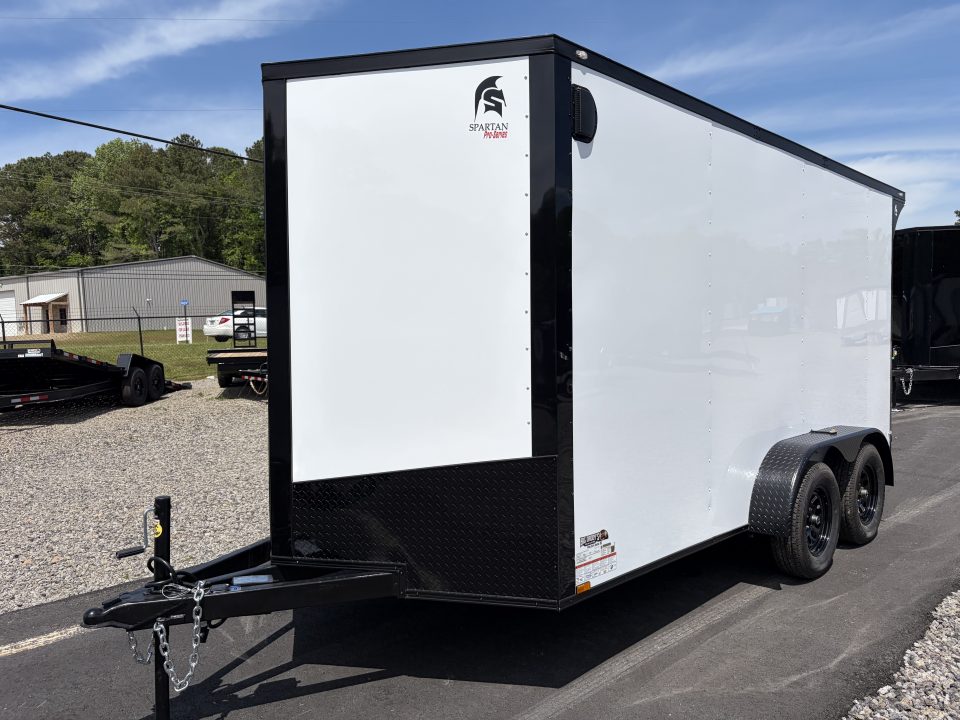 New 2026 Spartan 7X14 Enclosed Trailer, Pro-Series, 7K GVWR, Race Wing, 1 Piece Roof, 54" Triple Tube Tongue, Stabledeck