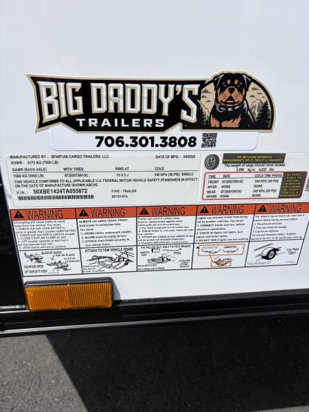 New 2026 Spartan 7X14 Enclosed Trailer, Pro-Series, 7K GVWR, Race Wing, 1 Piece Roof, 54" Triple Tube Tongue, Stabledeck