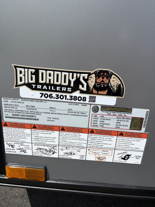 New 2026 Spartan 7X14 Enclosed Trailer, Pro-Series, 7K GVWR, Race Wing, 1 Piece Roof, 54" Triple Tube Tongue, Stabledeck