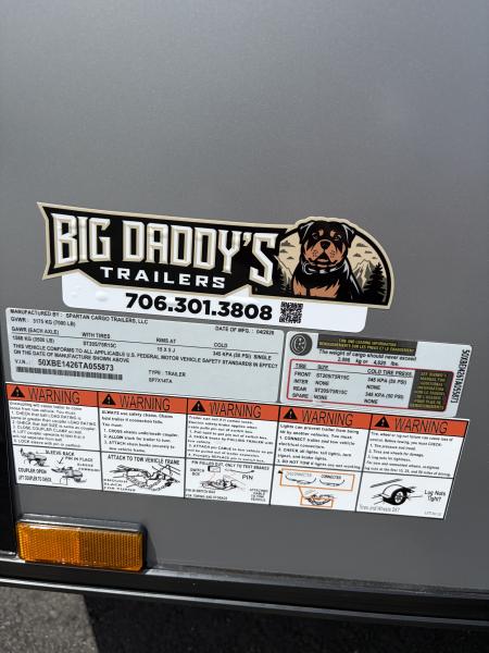 New 2026 Spartan 7X14 Enclosed Trailer, Pro-Series, 7K GVWR, Race Wing, 1 Piece Roof, 54" Triple Tube Tongue, Stabledeck