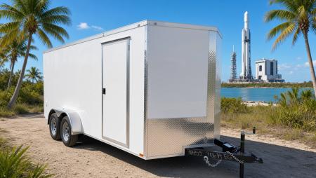 New 2026 Quality Cargo 7x16 Enclosed Trailer | Tandem Axle | Ramp Door | Tie Downs - White Cargo Trailer