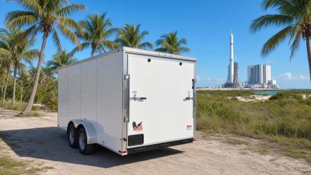 New 2026 Quality Cargo 7x16 Enclosed Trailer | Tandem Axle | Ramp Door | Tie Downs - White Cargo Trailer