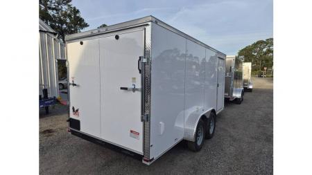 New 2026 Quality Cargo 7x16 Enclosed Trailer | Tandem Axle | Ramp Door | Tie Downs - White Cargo Trailer