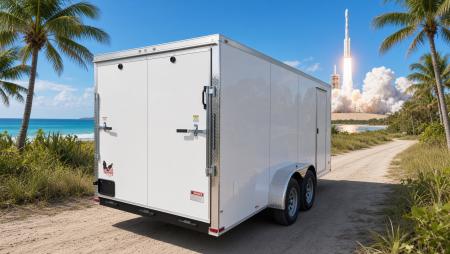 New 2026 Quality Cargo 7x16 Enclosed Trailer | Tandem Axle | Ramp Door | Tie Downs - White Cargo Trailer