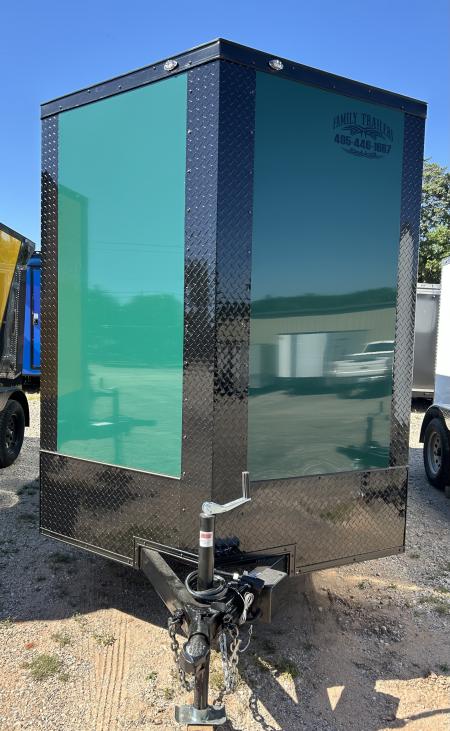 New 2026 Family Trailer 6x12 Tandem Axles Cargo / Enclosed Trailer -Screwless Exterior-Blackout Pkg-Rear Spoiler-HD Axles