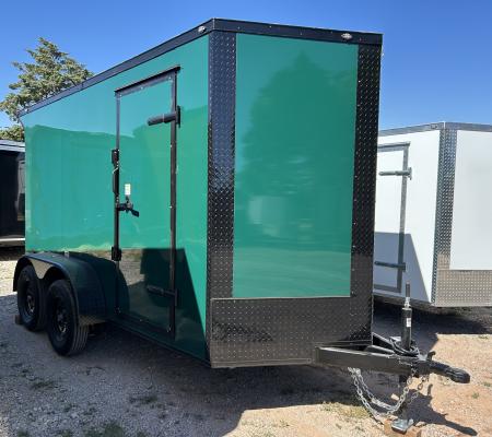 New 2026 Family Trailer 6x12 Tandem Axles Cargo / Enclosed Trailer -Screwless Exterior-Blackout Pkg-Rear Spoiler-HD Axles