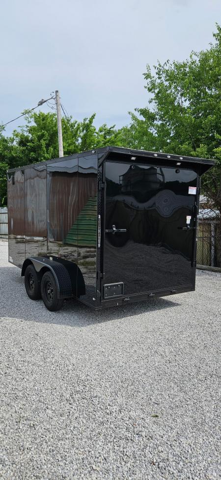 New 2026 Family Trailer 7x14 Tandem Axles Cargo / Enclosed Trailer- Screwless Exterior- Blackout Pkg-Rear Spoiler-HD Axles
