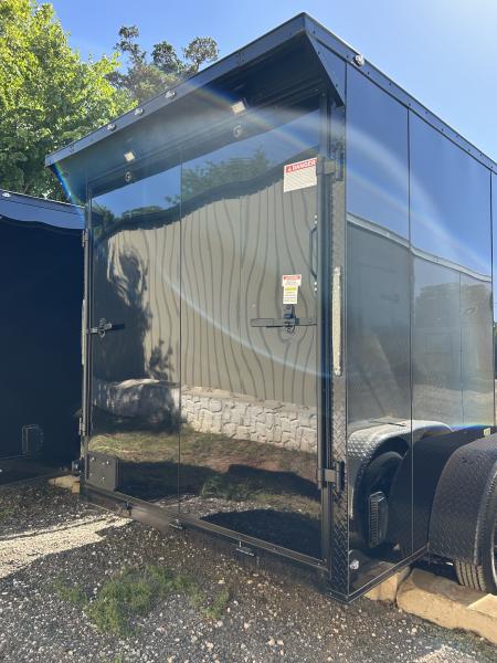 New 2026 Family Trailer 7x14 Tandem Axles Cargo / Enclosed Trailer- Screwless Exterior- Blackout Pkg-Rear Spoiler-HD Axles