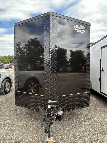 New 2026 Family Trailer 7x16 Tandem Axles Cargo / Enclosed Trailer- Screwless Exterior-Blackout Pkg-Rear Spoiler-HD Axles