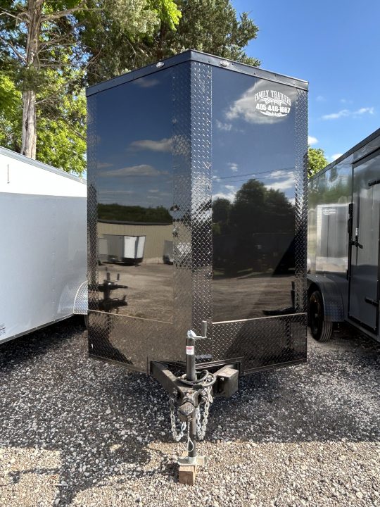 New 2026 Family Trailer 6x14 Tandem Axles Cargo / Enclosed Trailer- Screwless Exterior-Blackout Pkg-Rear Spoiler-HD Axles