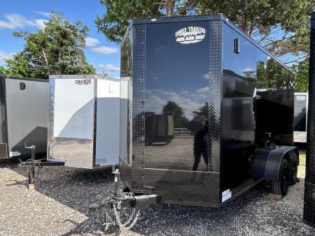 New 2026 Family Trailer 6x14 Tandem Axles Cargo / Enclosed Trailer- Screwless Exterior-Blackout Pkg-Rear Spoiler-HD Axles