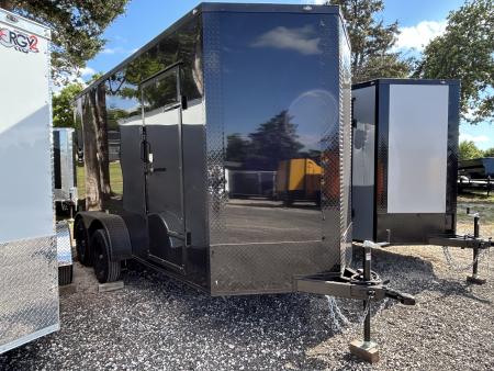New 2026 Family Trailer 6x14 Tandem Axles Cargo / Enclosed Trailer- Screwless Exterior-Blackout Pkg-Rear Spoiler-HD Axles