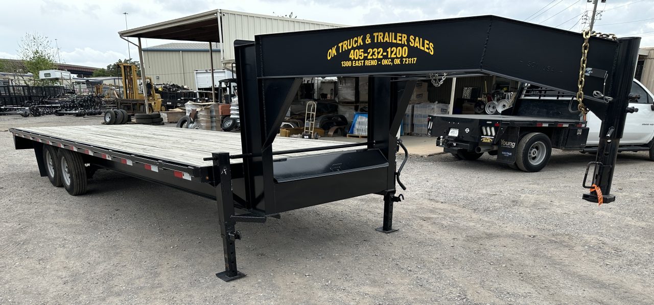 New 2026 Road Boss 25' Tandem Axle Gooseneck Flatbed with 8ks Equipment Trailer