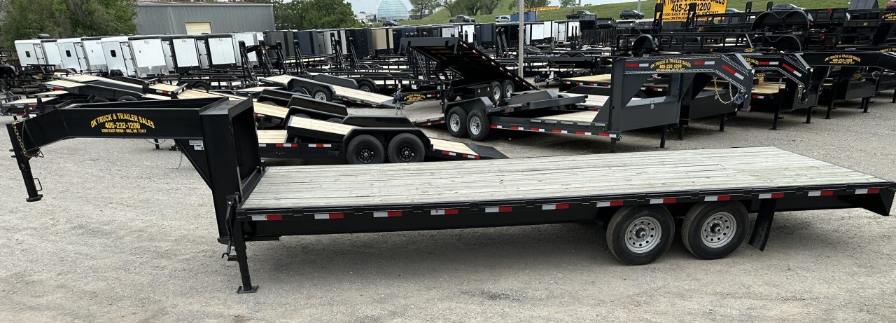 New 2026 Road Boss 25' Tandem Axle Gooseneck Flatbed with 8ks Equipment Trailer
