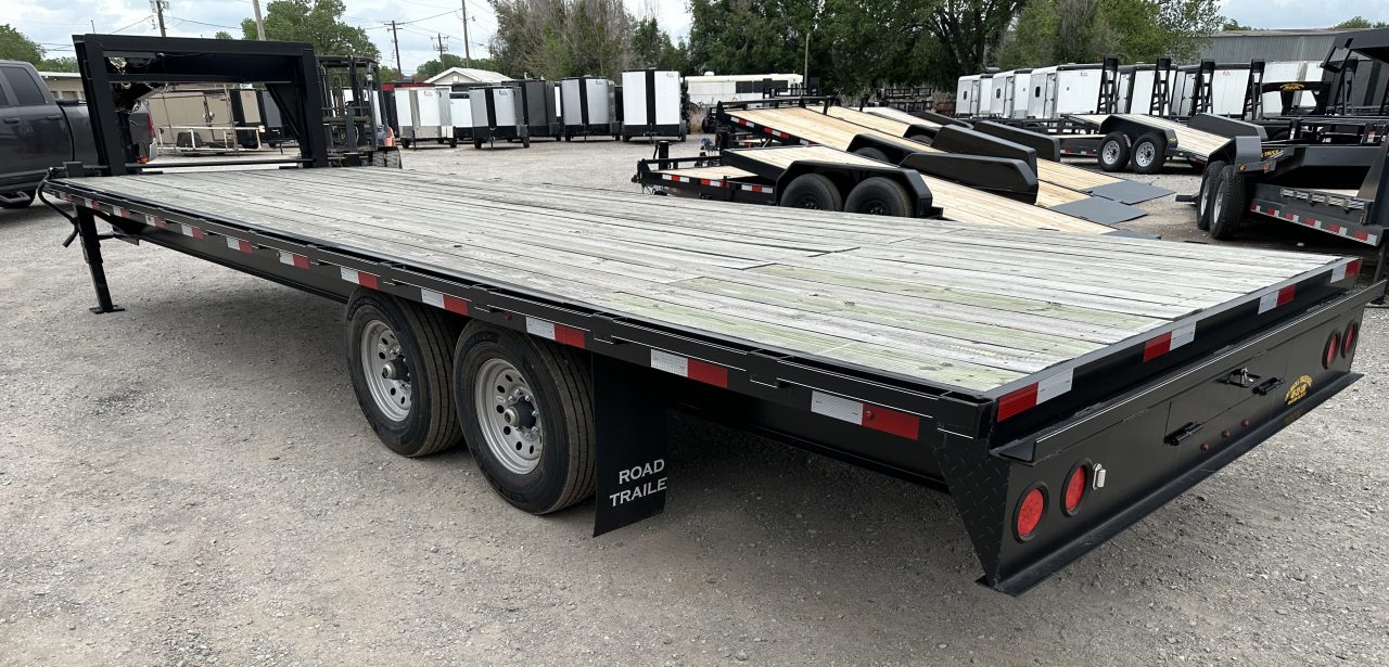 New 2026 Road Boss 25' Tandem Axle Gooseneck Flatbed with 8ks Equipment Trailer
