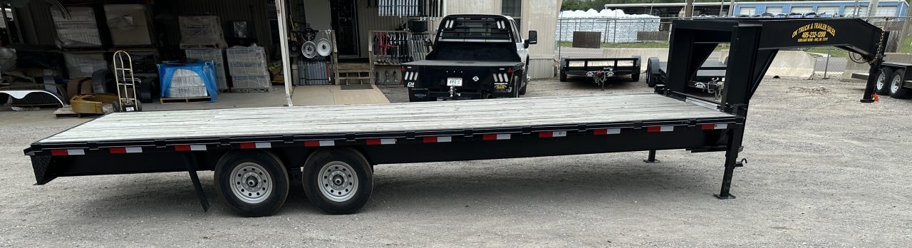 New 2026 Road Boss 25' Tandem Axle Gooseneck Flatbed with 8ks Equipment Trailer