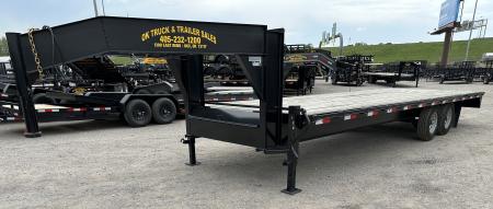 New 2026 Road Boss 25' Tandem Axle Gooseneck Flatbed with 8ks Equipment Trailer