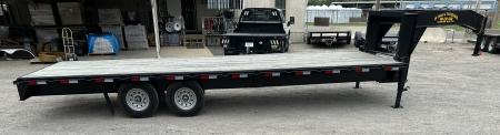 New 2026 Road Boss 25' Tandem Axle Gooseneck Flatbed with 8ks Equipment Trailer