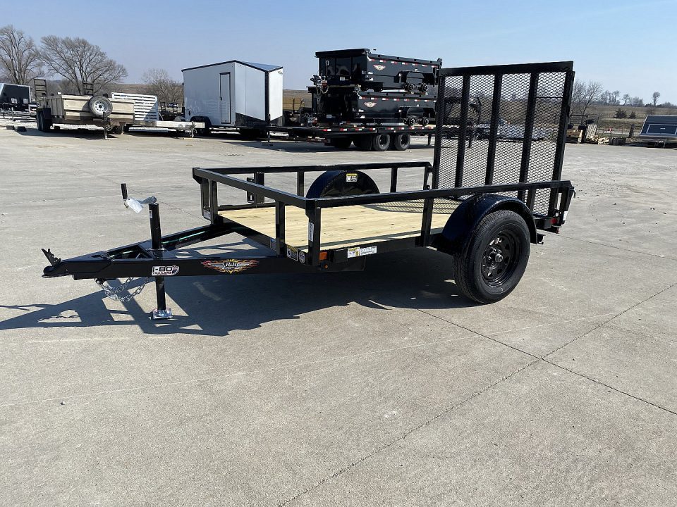 New 2026 H&H Black 60"x8' 3k Rail Side Utility Trailer