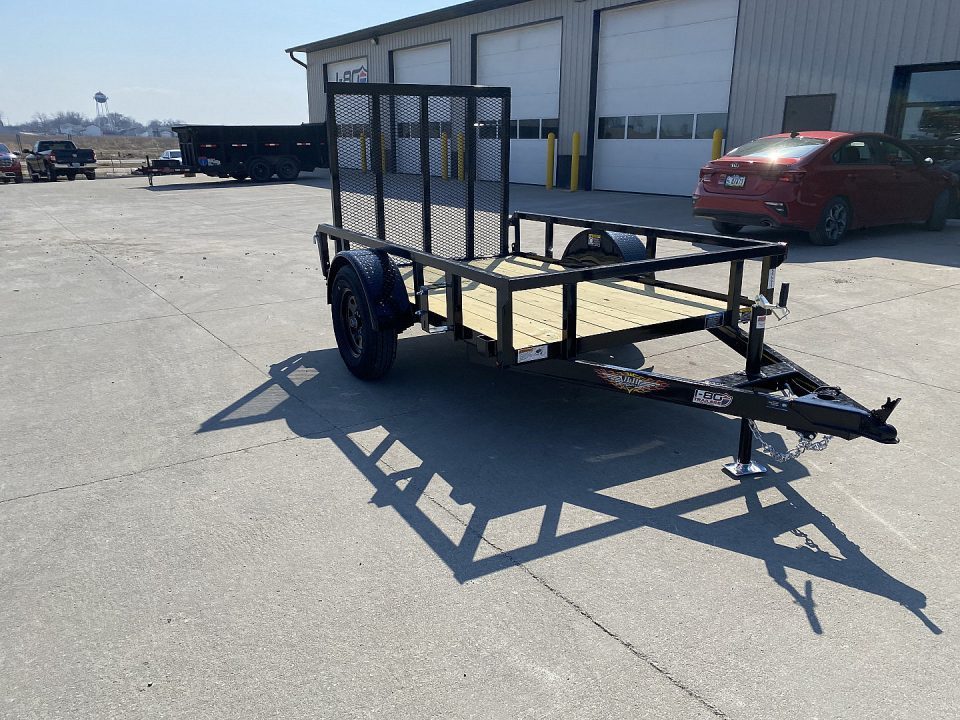 New 2026 H&H Black 60"x8' 3k Rail Side Utility Trailer