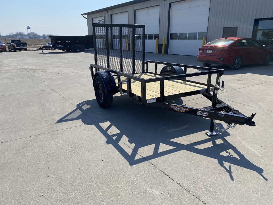 New 2026 H&H Black 60"x8' 3k Rail Side Utility Trailer