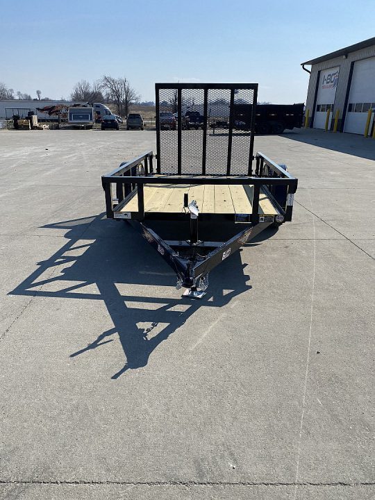 New 2026 H&H Black 60"x8' 3k Rail Side Utility Trailer