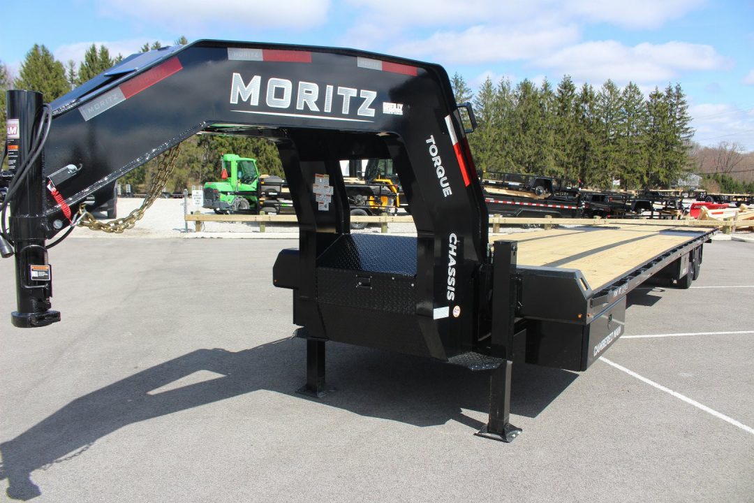 New 2026 Moritz FDGH Hydraulic Tail 40' GOOSENECK Deckover Flatbed Trailer- 25900# GVW