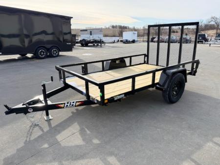 New 2026 H&H Black 66 x10' 3k Rail Side Utility Trailer
