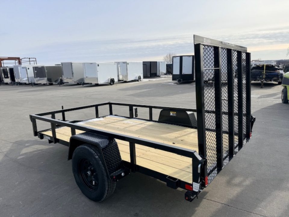 New 2026 H&H Black 66"x10' 3k Rail Side Utility Trailer
